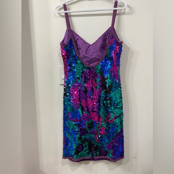 Alyce Designs Vintage Silk Sequinned Beaded Sleeveless Party Evening Dress 10 - Picture 4 of 13